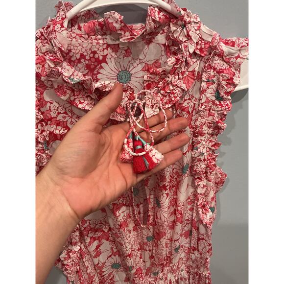 Poupette St. Barth Womens Mini Dress Size S Pink Floral Beach Vacay Resort READ - Picture 10 of 16